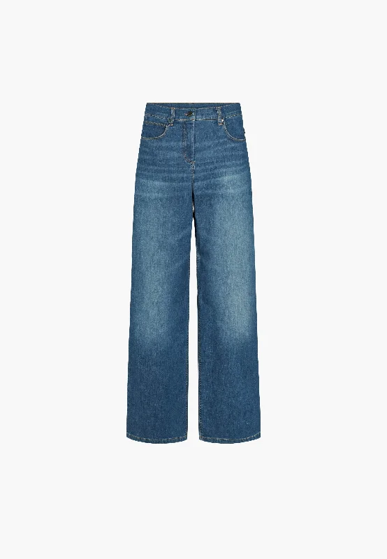 High - rise flare women jeans for a 70s - inspired lookCarol Loose - Long Length - Washed Blue Denim High - rise flare women jeans for a 70s - inspired lookCarol Loose - Long Length - Washed Blue Denim