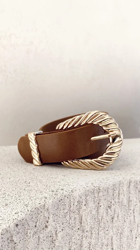Light - wash women jeans for a fresh and summery appearanceAmelie Twist Buckle Belt - Brown/Gold Light - wash women jeans for a fresh and summery appearanceAmelie Twist Buckle Belt - Brown/Gold