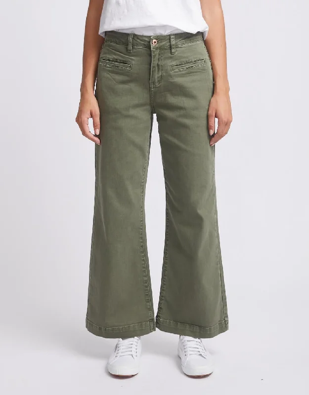 Button - fly women jeans with a traditional touchFreya Jeans - Khaki