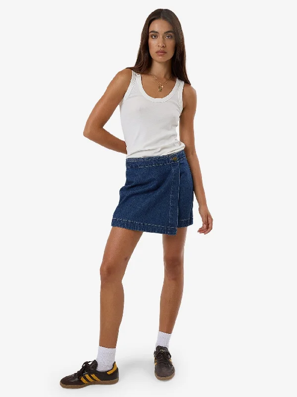 Bootcut women jeans to complement various shoe stylesMarley Wrap Skirt - Union Blue
