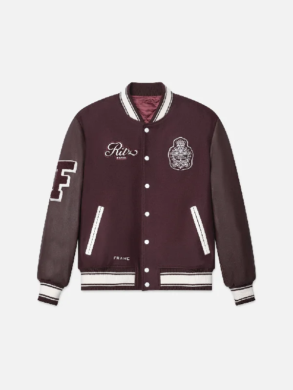 Ripped women jeans for a rebellious and fashion - forward styleRitz Unisex Varsity Jacket -- Bordeaux Ripped women jeans for a rebellious and fashion - forward styleRitz Unisex Varsity Jacket -- Bordeaux