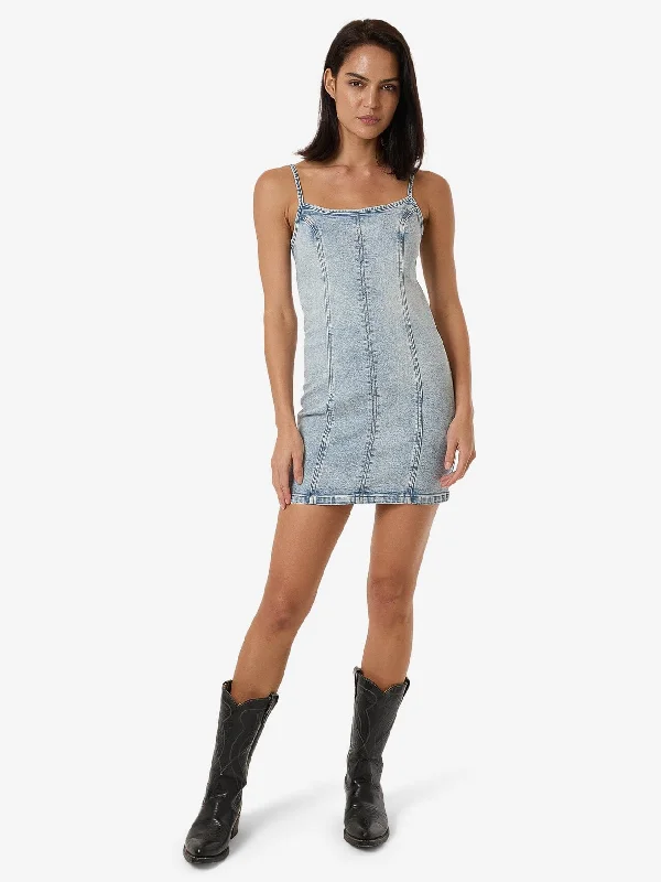 Skinny women jeans with a form - fitting designRory Mini Denim Dress - Tainted Blue