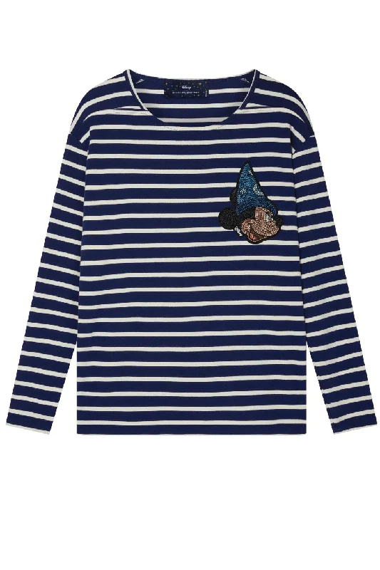 Button - fly women jeans with a traditional touchStella McCartney x Disney Mickey Breton Stripe T-Shirt - White/ Blue Button - fly women jeans with a traditional touchStella McCartney x Disney Mickey Breton Stripe T-Shirt - White/ Blue
