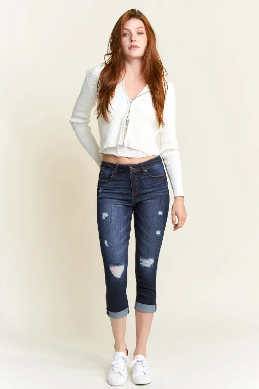 Plus - size women jeans for a comfortable and stylish fitHigh Rise Cropped Skinny Jeans Plus - size women jeans for a comfortable and stylish fitHigh Rise Cropped Skinny Jeans