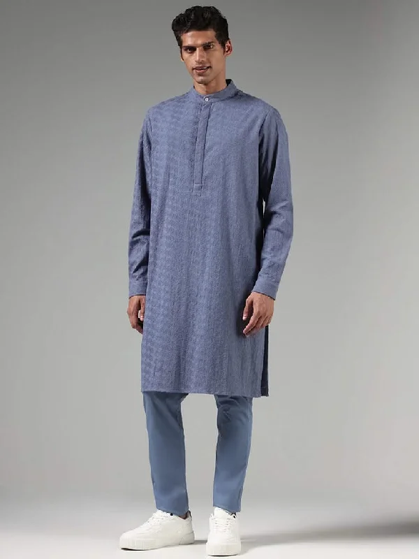 Women's senior - friendly lounge pants Embroidered women jeans with intricate patterns Kala by ETA Blue Embroidered Kurta Women's senior - friendly lounge pants Embroidered women jeans with intricate patterns Kala by ETA Blue Embroidered Kurta