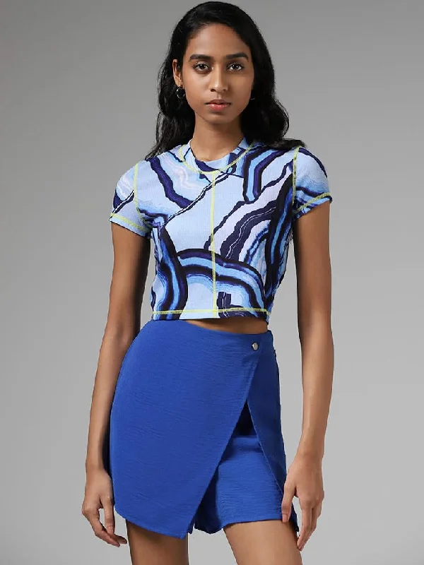 Women's embroidered ethnic pants Ripped women jeans for a rebellious and fashion - forward style Nuon Multicolor Abstract Printed Crop T-Shirt Women's embroidered ethnic pants Ripped women jeans for a rebellious and fashion - forward style Nuon Multicolor Abstract Printed Crop T-Shirt