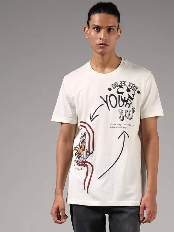 Women's pants for family gatherings Embroidered women jeans with intricate patterns Nuon Off White Typographic Printed Cotton Slim-Fit T-Shirt Women's pants for family gatherings Embroidered women jeans with intricate patterns Nuon Off White Typographic Printed Cotton Slim-Fit T-Shirt