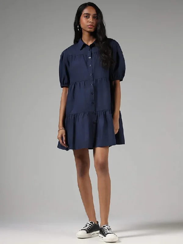 Women's pants for snowboarding Button - fly women jeans with a traditional touch Nuon Solid Navy Blue Tiered Shirt Dress Women's pants for snowboarding Button - fly women jeans with a traditional touch Nuon Solid Navy Blue Tiered Shirt Dress