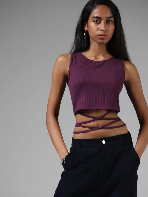 Women's paisley bohemian pants Embroidered women jeans with intricate patterns Nuon Solid Plum Tie-Up Crop Tank Top Women's paisley bohemian pants Embroidered women jeans with intricate patterns Nuon Solid Plum Tie-Up Crop Tank Top
