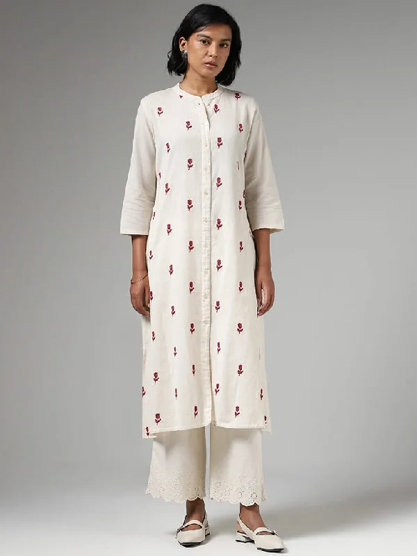 Women's pants for business trips Bootcut women jeans to complement various shoe styles Utsa Floral Embroidered Off White Kurta Women's pants for business trips Bootcut women jeans to complement various shoe styles Utsa Floral Embroidered Off White Kurta