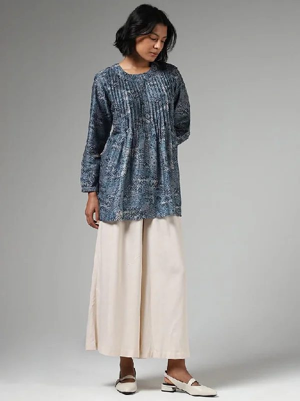 Women's skinny jeans pants High - waisted women jeans for a flattering silhouette Utsa Indigo Abstract Printed Pleated Kurti Women's skinny jeans pants High - waisted women jeans for a flattering silhouette Utsa Indigo Abstract Printed Pleated Kurti