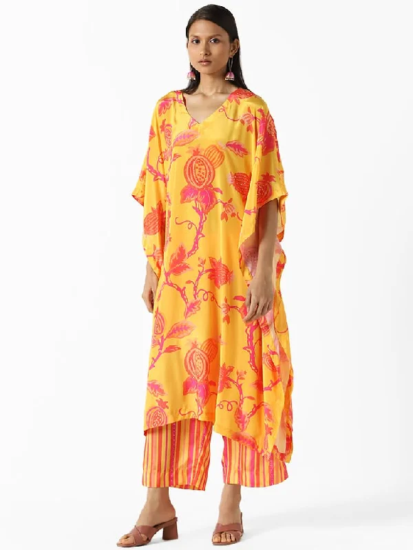 Women's junior - sized denim pants Distressed women jeans for a trendy and edgy look Vark Yellow Floral Printed Kaftan Kurta and Palazzos Set Women's junior - sized denim pants Distressed women jeans for a trendy and edgy look Vark Yellow Floral Printed Kaftan Kurta and Palazzos Set