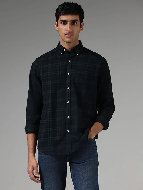 Women's hand - made artisanal pants Acid - wash women jeans with a retro finish WES Casuals Green Checked Relaxed-Fit Shirt Women's hand - made artisanal pants Acid - wash women jeans with a retro finish WES Casuals Green Checked Relaxed-Fit Shirt