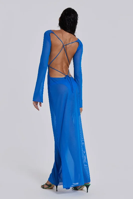 Polyester maxi dresses for easy - care and durabilityZiva Sheer Maxi Beach Dress
