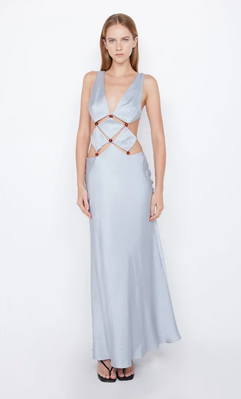 Maxi dresses with pocket details for added functionalityAGATHE DIAMOND DRESS - DOVE BLUE Maxi dresses with pocket details for added functionalityAGATHE DIAMOND DRESS - DOVE BLUE
