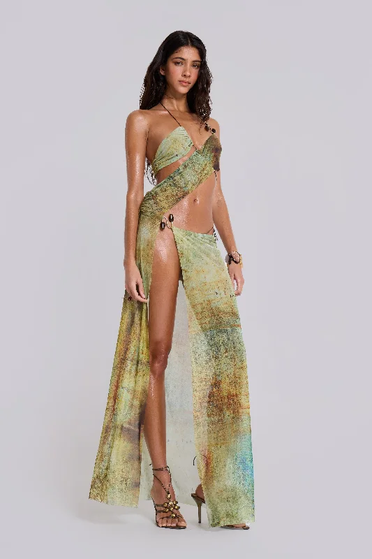 Maxi dresses with cold - shoulder cutouts for a trendy lookCantha Asymmetric Cut Out Maxi Dress in Lagoon Maxi dresses with cold - shoulder cutouts for a trendy lookCantha Asymmetric Cut Out Maxi Dress in Lagoon