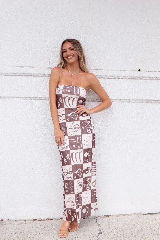 Maxi dresses with patchwork designs for a one - of - a - kind styleCoral Maxi - Chocolate Maxi dresses with patchwork designs for a one - of - a - kind styleCoral Maxi - Chocolate