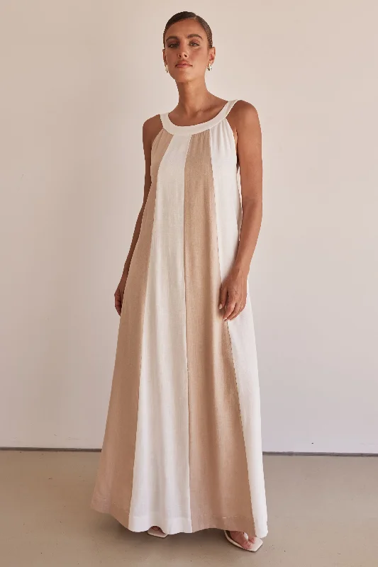 Maxi dresses with thin spaghetti straps for a delicate and feminine feelDelphine Maxi Dress (Beige) Maxi dresses with thin spaghetti straps for a delicate and feminine feelDelphine Maxi Dress (Beige)
