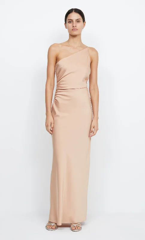 Satin maxi dresses with a high - low hem for a modern twistETERNITY ASYM MAXI DRESS - ROSE GOLD Satin maxi dresses with a high - low hem for a modern twistETERNITY ASYM MAXI DRESS - ROSE GOLD