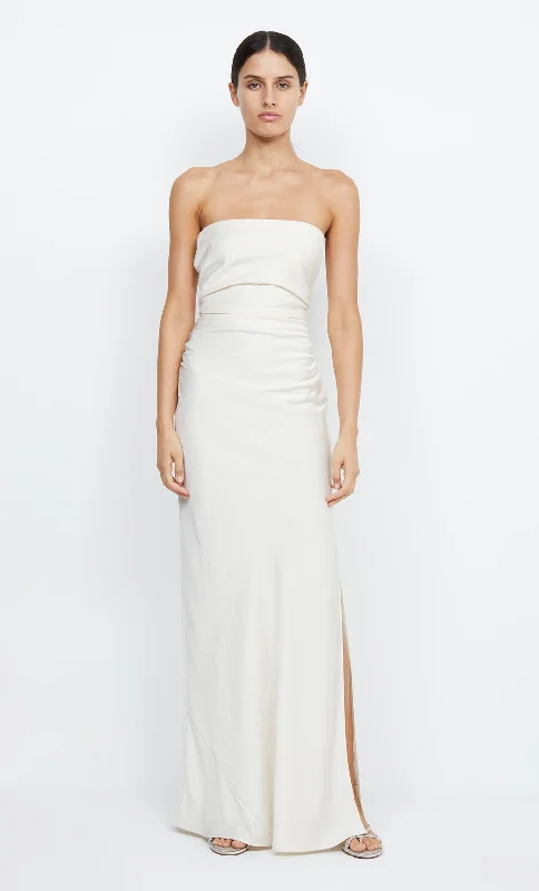 Sheer maxi dresses with lace overlays for a romantic touchETERNITY STRAPLESS MAXI - CREAM Sheer maxi dresses with lace overlays for a romantic touchETERNITY STRAPLESS MAXI - CREAM