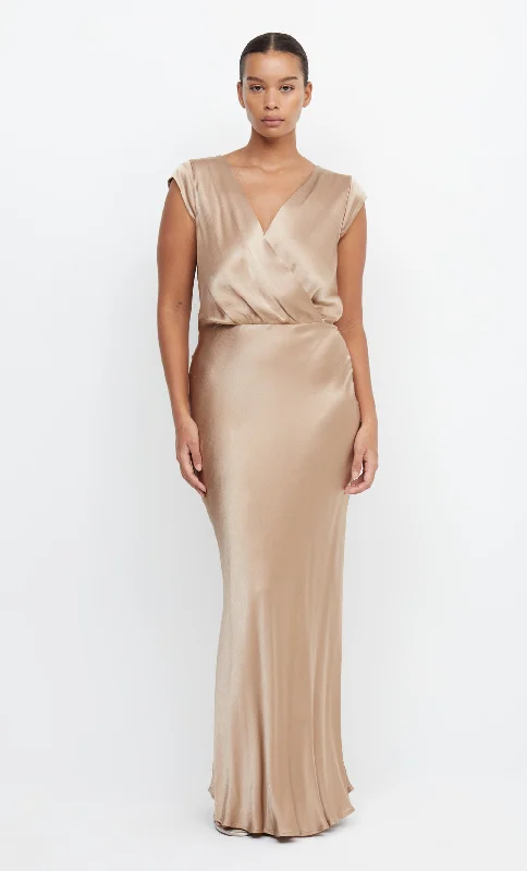 Maxi dresses with a belted empire waist for a more defined and flattering silhouetteMOON DANCE MAXI DRESS - GOLDEN