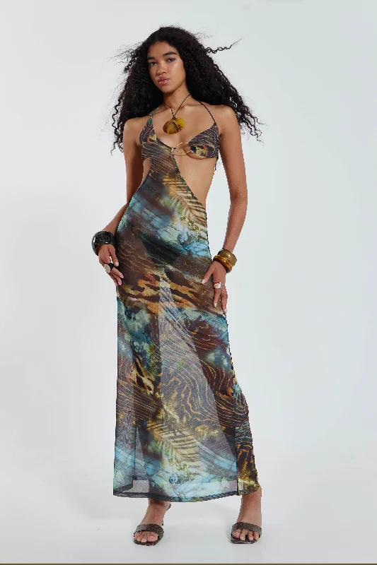 Maxi dresses with mesh panels for a sexy and trendy appearanceOceana Mesh Maxi Dress Maxi dresses with mesh panels for a sexy and trendy appearanceOceana Mesh Maxi Dress