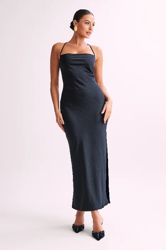 Maxi dresses with off - the - shoulder styles for a romantic and breezy lookSydney Straight Neck Slip Maxi Dress - Black Maxi dresses with off - the - shoulder styles for a romantic and breezy lookSydney Straight Neck Slip Maxi Dress - Black