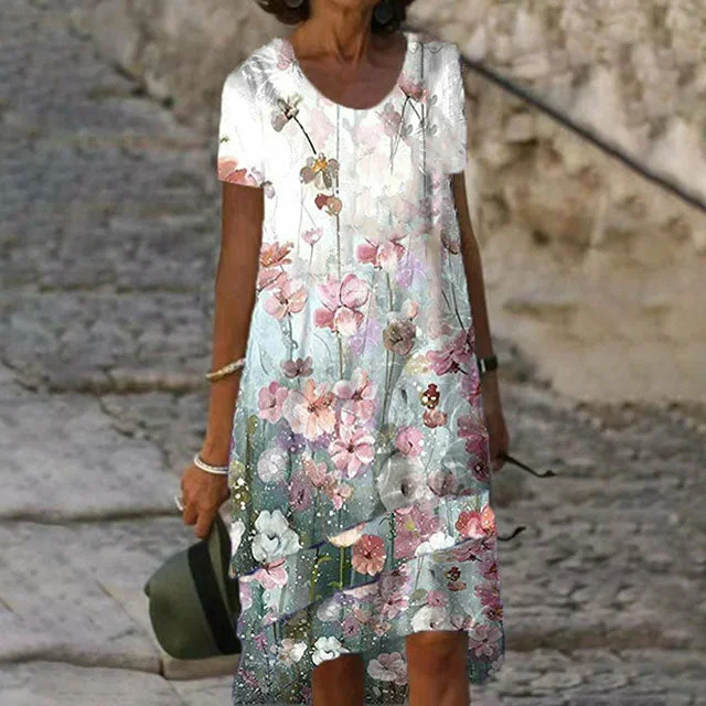Mini dresses with button - down fronts3-Layer Chiffon Breathable Dress