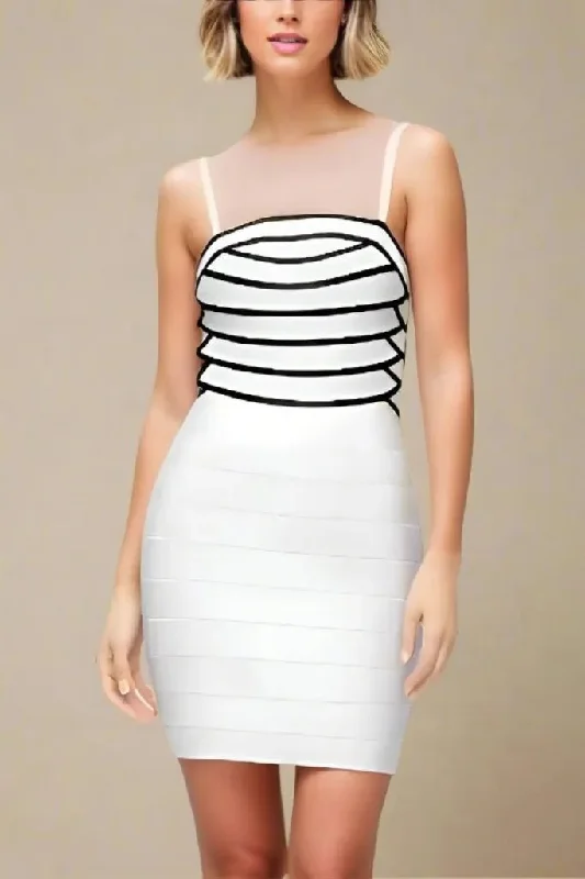Printed mini dresses for a casual day outCarter Bandage Mini Dress - Pearl White