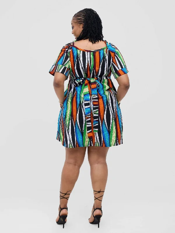 Mini dresses with keyhole necklinesDala Shift Dress - Multicolor