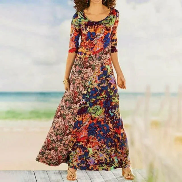 Mini dresses with high - low hems for a modern twistElegant Printed Casual Dress
