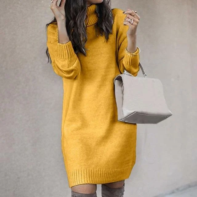 Cotton mini dresses for a comfortable everyday optionElegant Solid Color Knitted Dress Cotton mini dresses for a comfortable everyday optionElegant Solid Color Knitted Dress