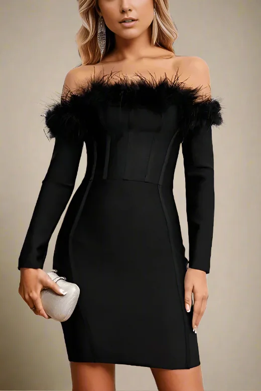 Mini dresses with empire waists for a flattering fitErin Long Sleeve Off Shoulder Bodycon Mini Dress - Classic Black Mini dresses with empire waists for a flattering fitErin Long Sleeve Off Shoulder Bodycon Mini Dress - Classic Black