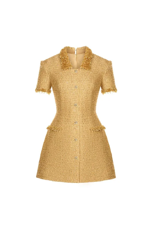 Gold Embellished Mini Dress