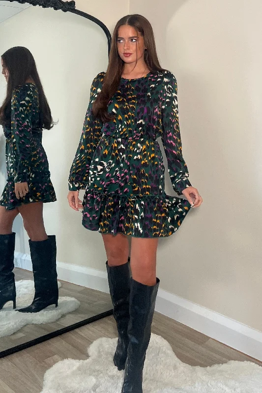 Mini dresses with side slits for a sexy appealKehlani Long Sleeve Smock Mini Dress Green Mini dresses with side slits for a sexy appealKehlani Long Sleeve Smock Mini Dress Green