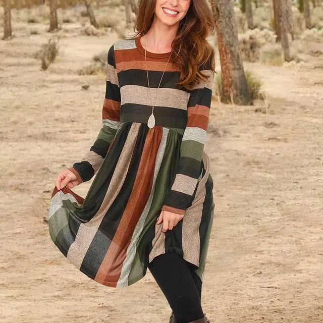 Mini dresses with asymmetric hems for a fashion - forward lookVintage Casual Striped Dress Mini dresses with asymmetric hems for a fashion - forward lookVintage Casual Striped Dress