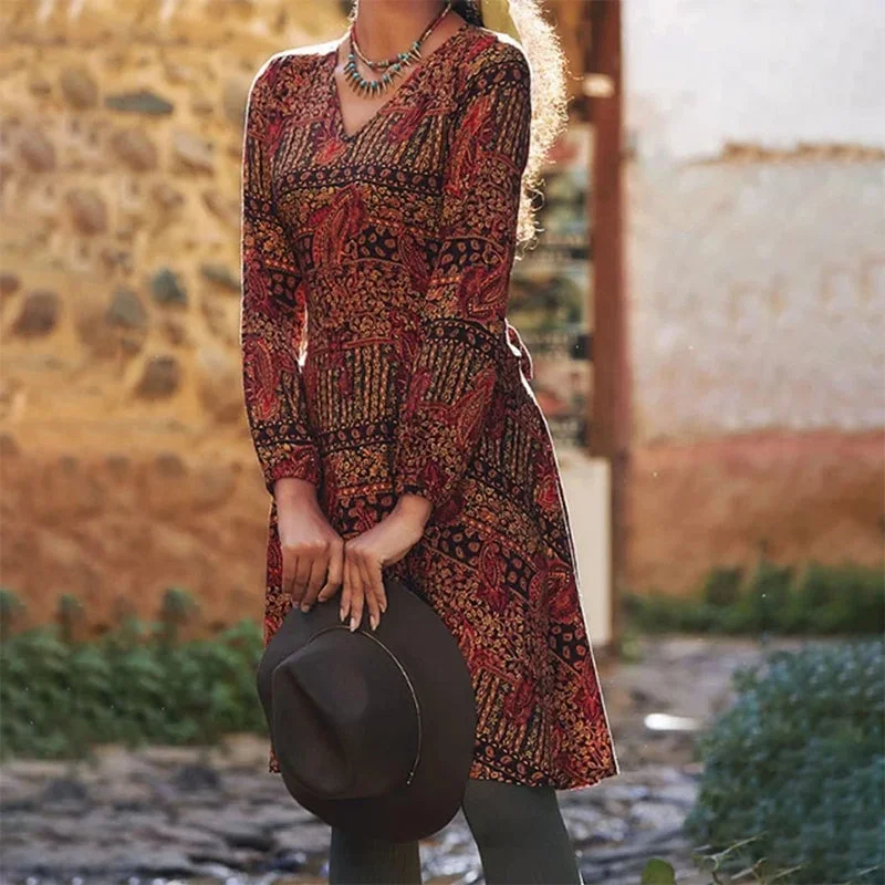 Mini dresses with ruched bodices for a feminine touchVintage Ethnic Style Printed Dress Mini dresses with ruched bodices for a feminine touchVintage Ethnic Style Printed Dress