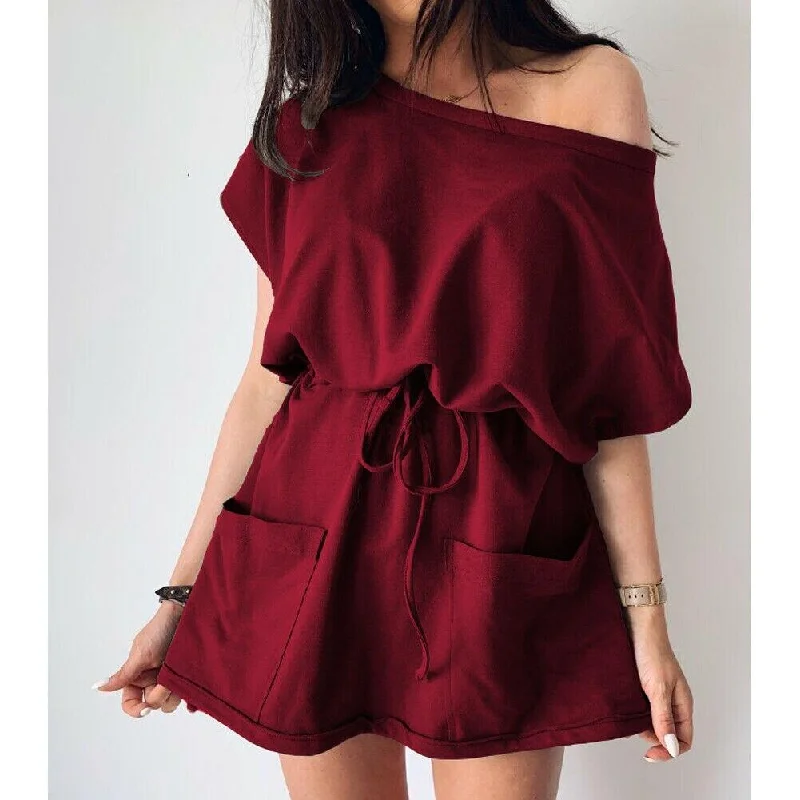 Mini dresses with pocket details for added functionalityFashionSierra - Women's Summer Pocket Solid Short Sleeve Mini Dress 2019 Fashion Ladies Casual Tops Tie Front Loose Sundress Mini dresses with pocket details for added functionalityFashionSierra - Women's Summer Pocket Solid Short Sleeve Mini Dress 2019 Fashion Ladies Casual Tops Tie Front Loose Sundress