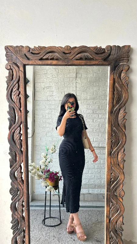 Bodycon dress made of jersey for a casual look​Black beauty 36-38 bust/l:43