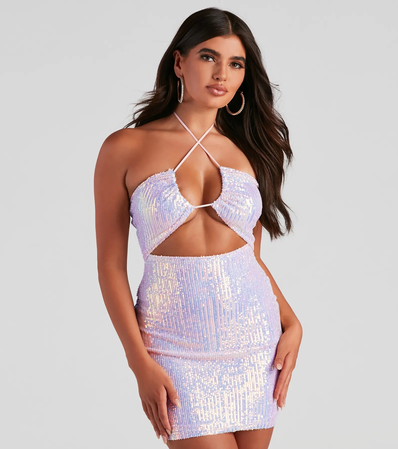 Maternity bodycon dress for expecting mothers​Disco Beauty Sequin Mini Dress