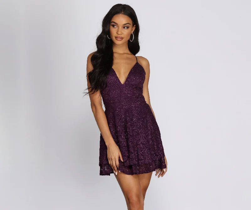 Short cocktail dresses in royal blue for a formal eventGlitz & Glam Lace Skater Dress Short cocktail dresses in royal blue for a formal eventGlitz & Glam Lace Skater Dress