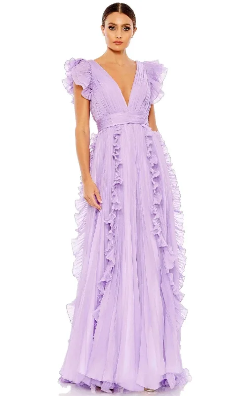 Ruffled - sleeve wedding guest dresses in light blue for a spring weddingIeena Duggal 49539 - V-Neck Ruffled Cap Sleeve Dress Ruffled - sleeve wedding guest dresses in light blue for a spring weddingIeena Duggal 49539 - V-Neck Ruffled Cap Sleeve Dress