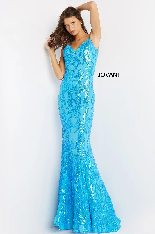 Bodycon dress with a transparent panel​Jovani 07784 Fitted Sleeveless Long Formal Gown