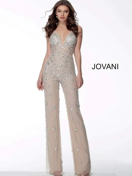 Bodycon dress with a ruched design for added textureJovani 65331 Long Prom Jumpsuit Bodycon dress with a ruched design for added textureJovani 65331 Long Prom Jumpsuit