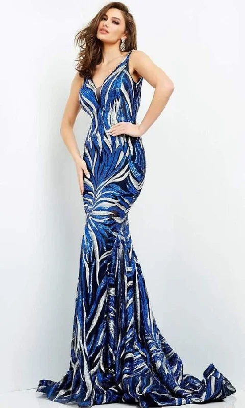 Bodycon dress with a pleated bodice​Jovani 06153 Prom Long Formal Mermaid Gown