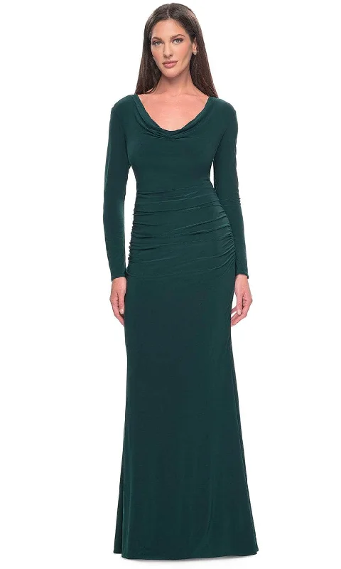 Wedding guest dresses with keyhole backs and flowing fabricsLa Femme 30813 - Long Jersey Evening Dress Wedding guest dresses with keyhole backs and flowing fabricsLa Femme 30813 - Long Jersey Evening Dress