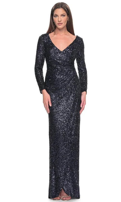 Wedding guest dresses with gathered skirts and V - necklinesLa Femme 31698 - Sequin V-Neck Evening Dress Wedding guest dresses with gathered skirts and V - necklinesLa Femme 31698 - Sequin V-Neck Evening Dress