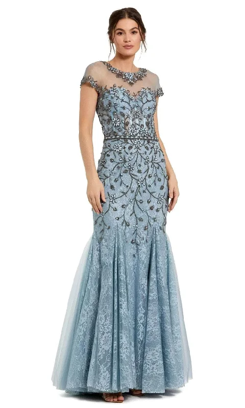 Wedding guest dresses with keyhole backs and flowing fabricsMac Duggal 2239 - Beaded Appliqued Mermaid Evening Gown Wedding guest dresses with keyhole backs and flowing fabricsMac Duggal 2239 - Beaded Appliqued Mermaid Evening Gown