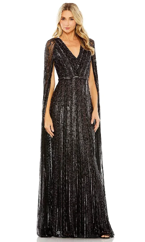 Wedding guest dresses with fringe accents for a bohemian - inspired weddingMac Duggal 5915 - Cape Sleeve Beaded Evening Dress Wedding guest dresses with fringe accents for a bohemian - inspired weddingMac Duggal 5915 - Cape Sleeve Beaded Evening Dress