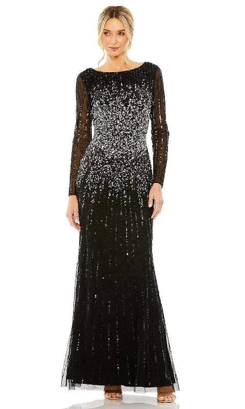 Asymmetric - hem wedding guest dresses in metallic huesMac Duggal 9226 - Illusion Long Sleeve Evening Dress Asymmetric - hem wedding guest dresses in metallic huesMac Duggal 9226 - Illusion Long Sleeve Evening Dress